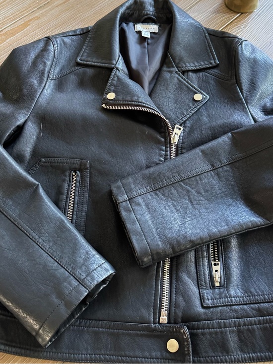 Topshop Jackets & Blazers - Topshop Black Jacket with Leather Trim